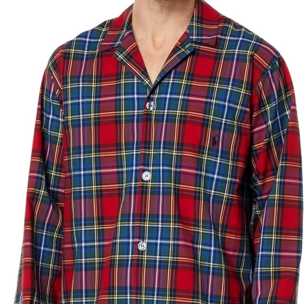 POLO RALPH LAUREN Folded Woven Long Sleeve PJ Top